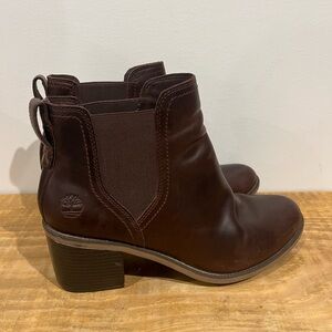 Timberland Womens Chelsea boot dark brown full grain leather size 9